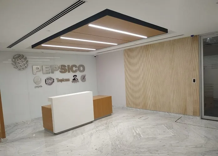 PepsiCo office HVAC fit-out, reception area
